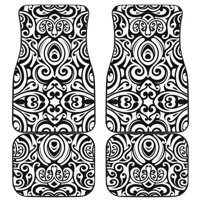 Polynesian Tattoo Pattern Car Floor Mats Front Back