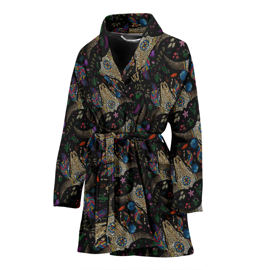 Buffalo Head Print Design LKS401 Women Bathrobe