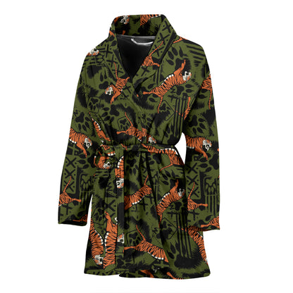Tiger Pattern Print Design LKS303 Women Bathrobe