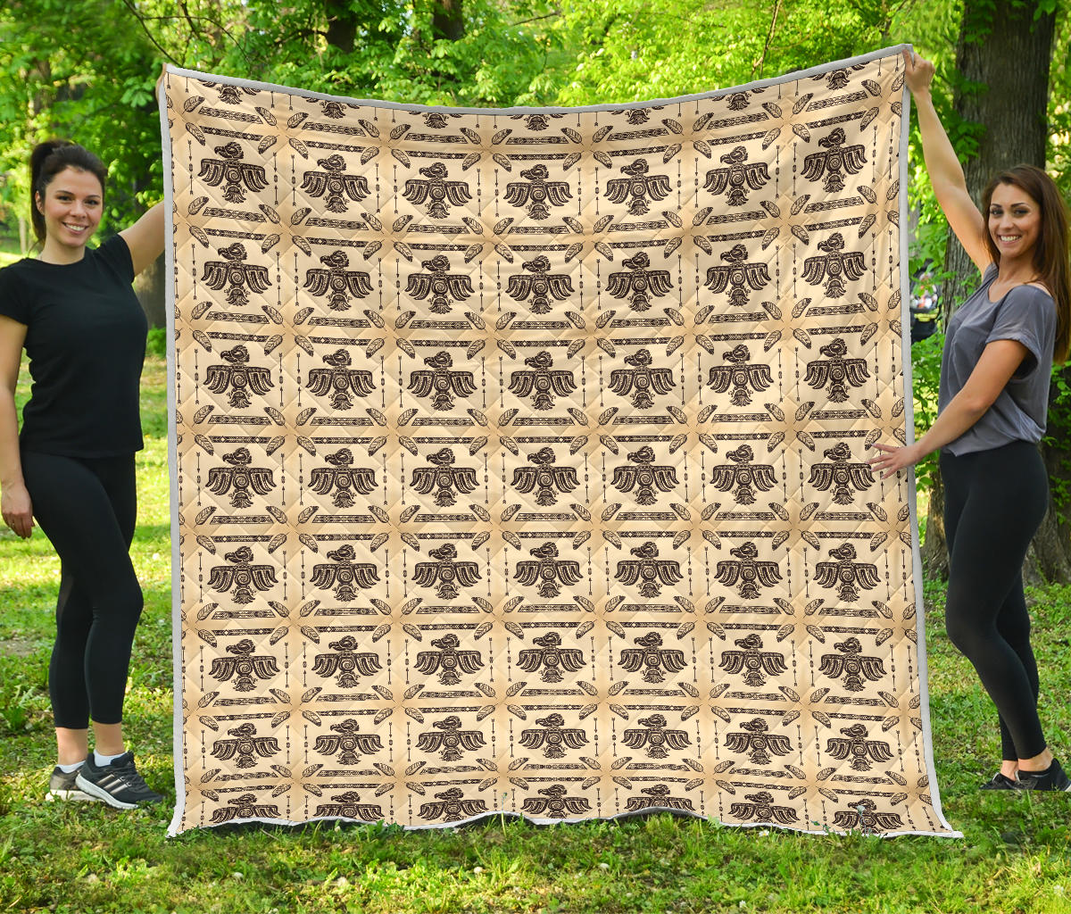 Native American Themed Design Print Quilt Bedspread