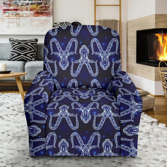 Capricorn Zodiac Pattern Print Design 03 Recliner Slipcover with Pocket
