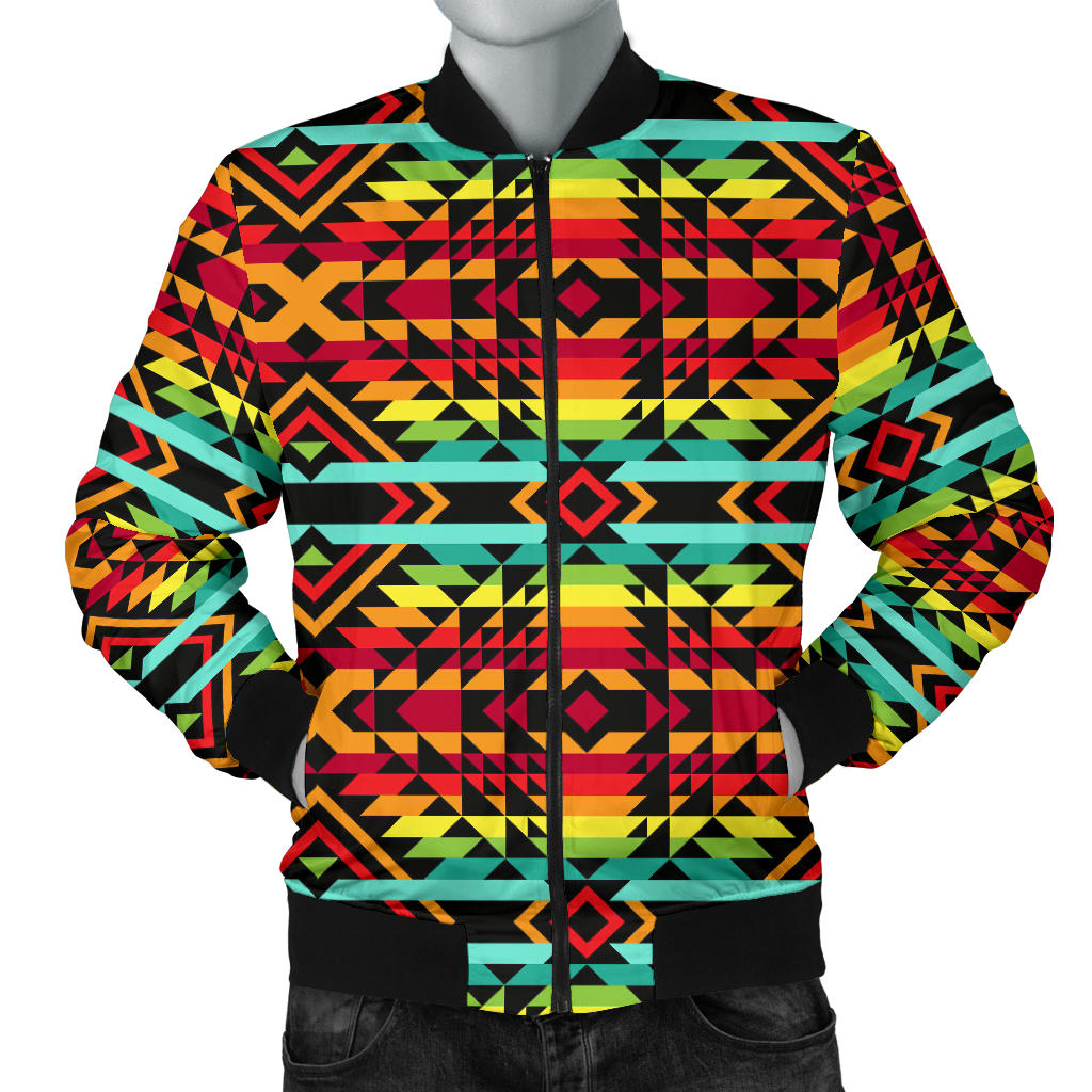 Kente Red Design African Print Men Bomber Jacket