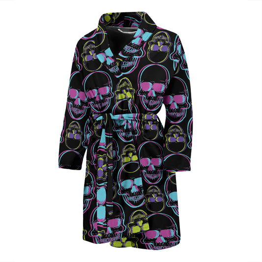Skull 3D Colorful Print Design LKS309 Men Bathrobe