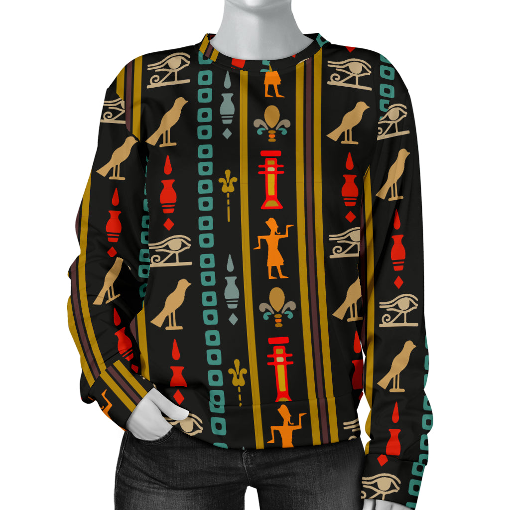 Eye of Horus Egypt Style Pattern Women Long Sleeve Sweatshirt