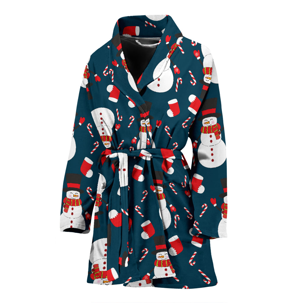 Snowman Print Design LKS301 Women Bathrobe