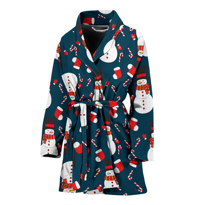 Snowman Print Design LKS301 Women Bathrobe