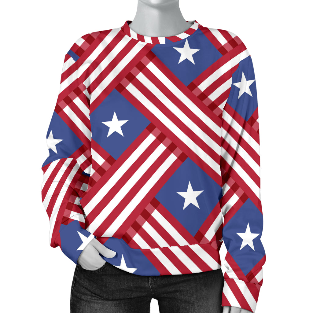 American flag Pattern Women Long Sleeve Sweatshirt