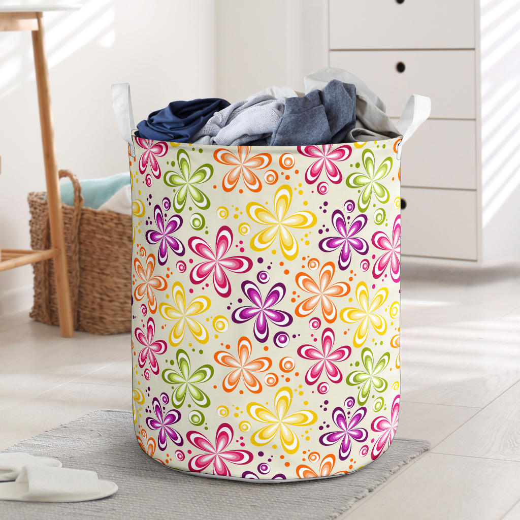 Flower Power Colorful Design Print Laundry Basket