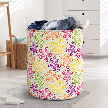 Flower Power Colorful Design Print Laundry Basket