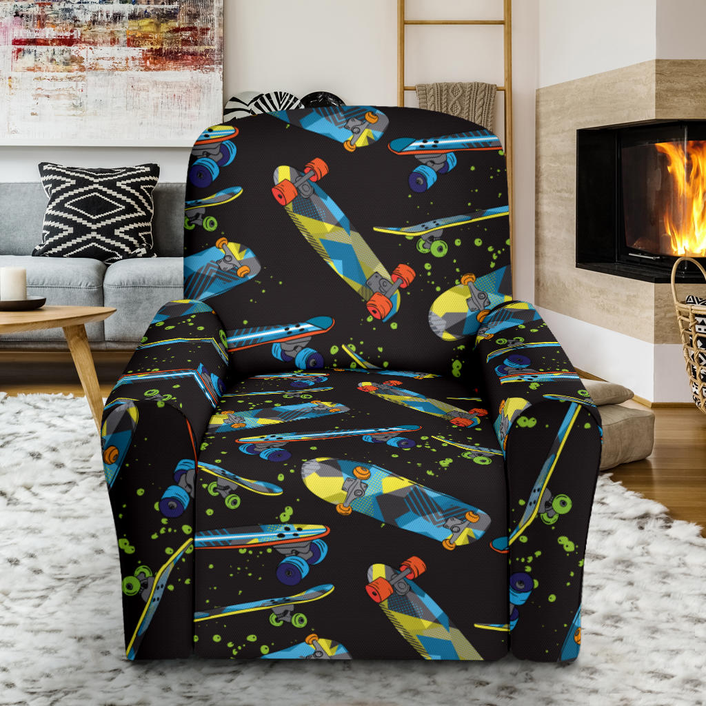 Skateboard Print Design LKS305 Recliner Slipcover with Pocket