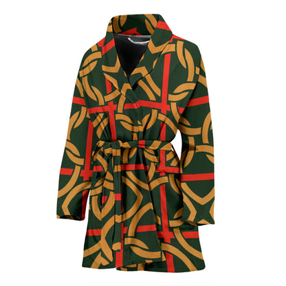 Irish Pattern Print Design 01 Women Bathrobe