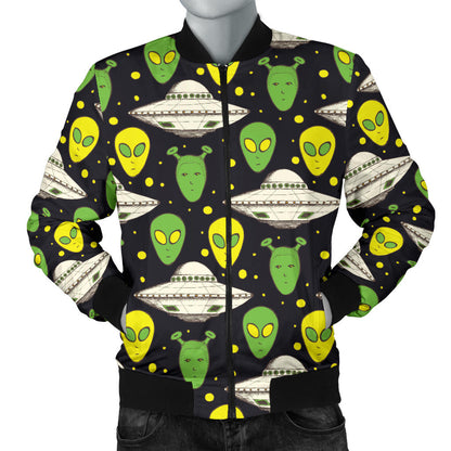 Alien UFO Pattern Men Bomber Jacket