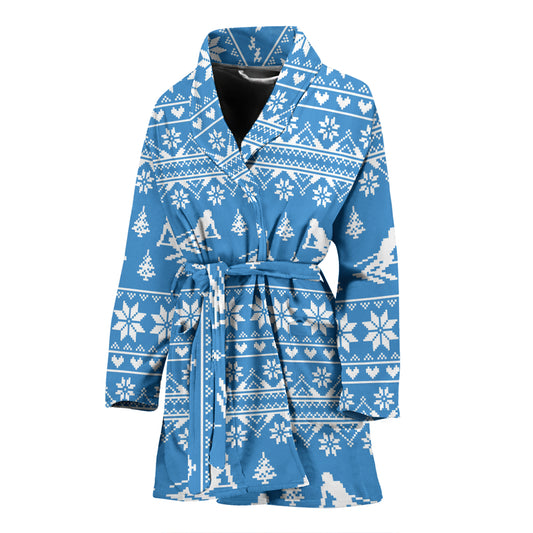 Ski Knit Pattern Print Design LKS302 Women Bathrobe