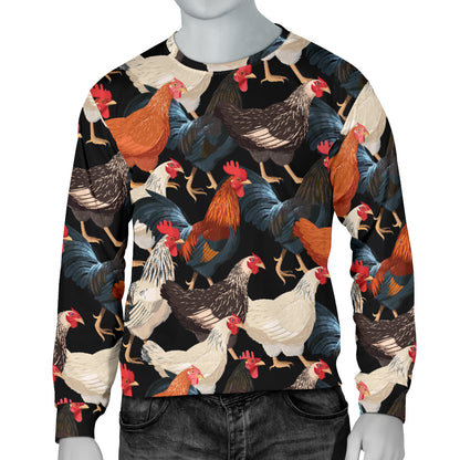Chicken Print Pattern Men Long Sleeve Sweatshirt