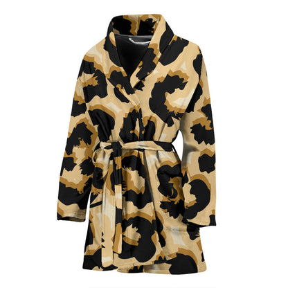 Jaguar Skin Pattern Print Design 02 Women Bathrobe
