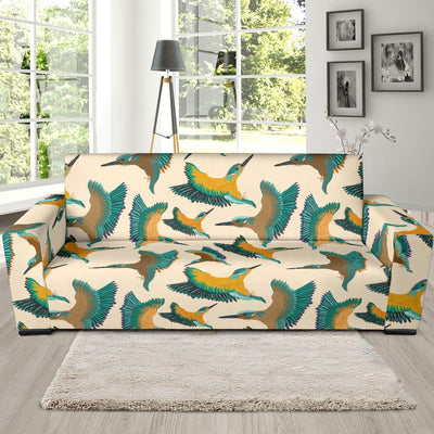 Kingfisher Pattern Print Design 02 Sofa Slipcover