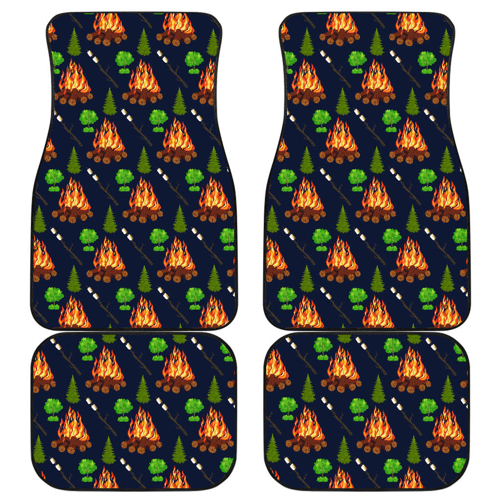 Camfire marshmallow Camping Design Print Car Floor Mats Front Back