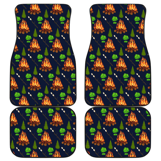 Camfire marshmallow Camping Design Print Car Floor Mats Front Back