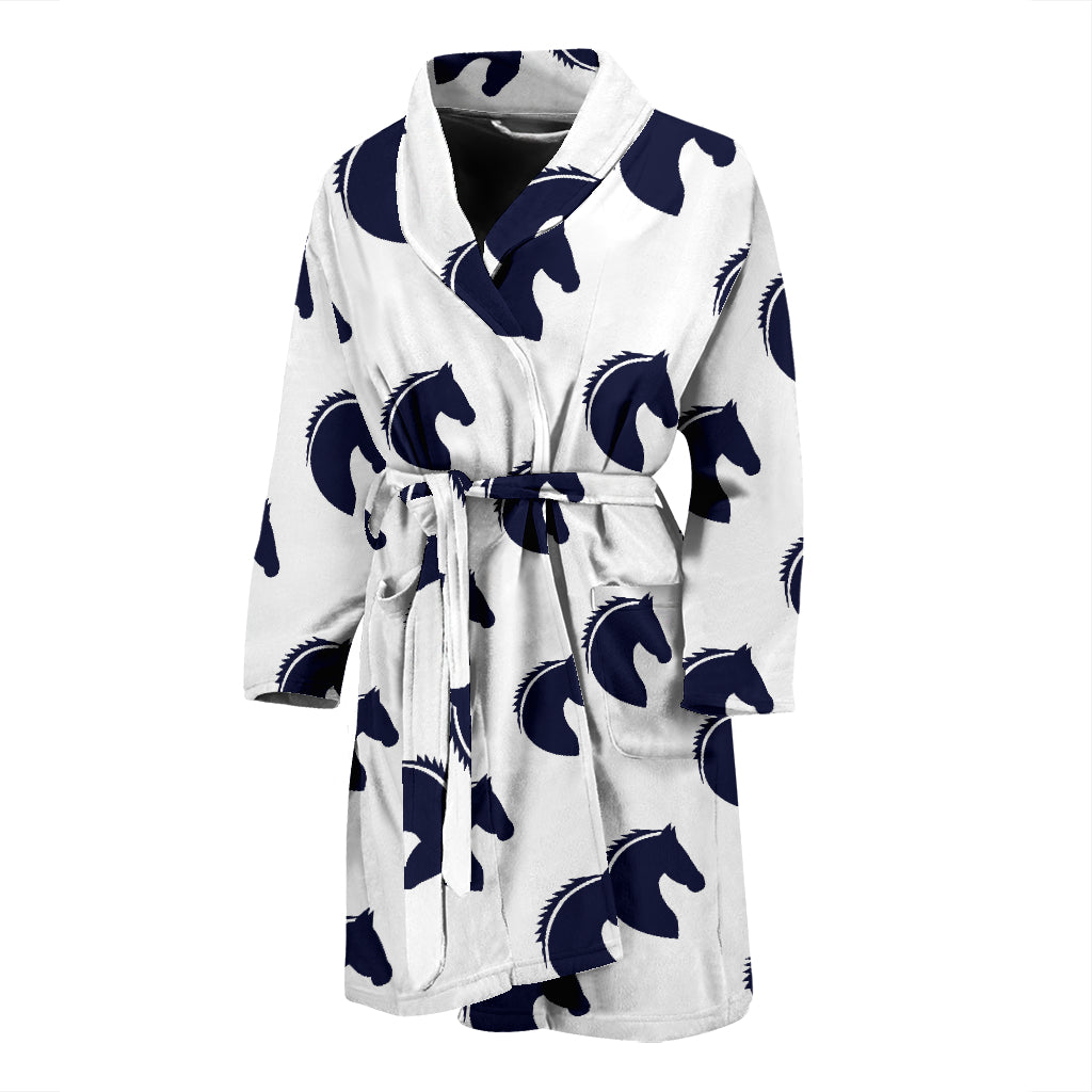 Horse Head Print Design LKS303 Men Bathrobe