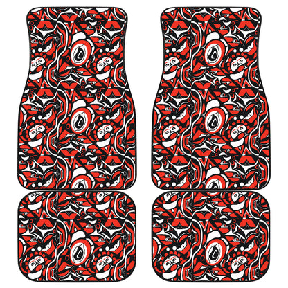 Native North American Themed Print Car Floor Mats Front Back