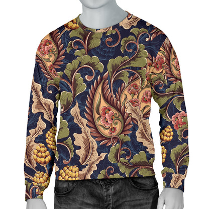 Floral Vintage Classic Print Men Long Sleeve Sweatshirt
