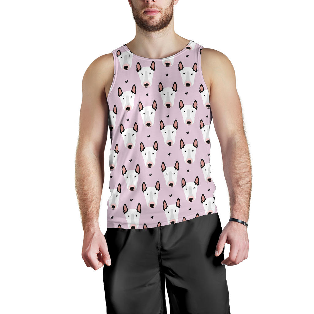 Bull Terrier Pink Print Pattern Men Tank Top