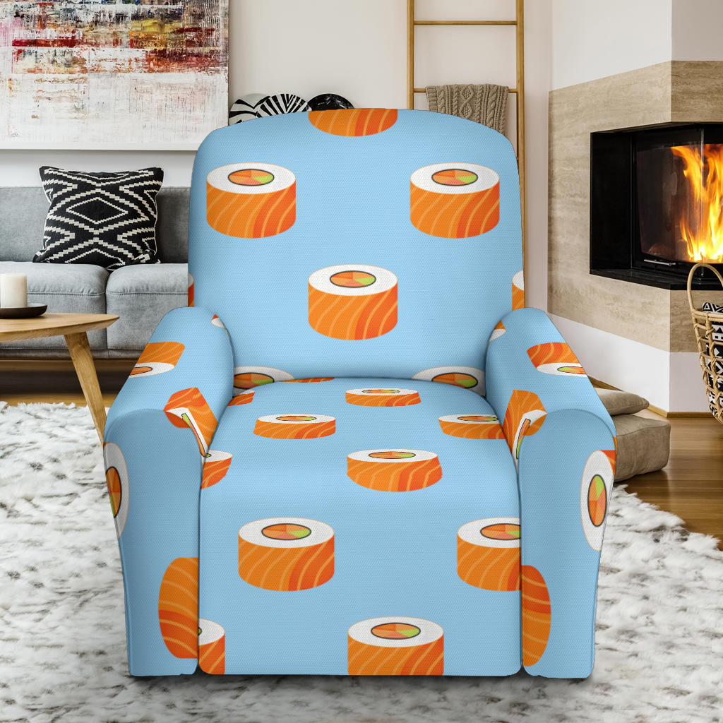 Salmon Sushi Print Design LKS307 Recliner Slipcover with Pocket