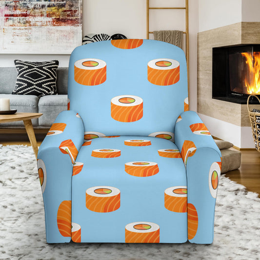 Salmon Sushi Print Design LKS307 Recliner Slipcover with Pocket