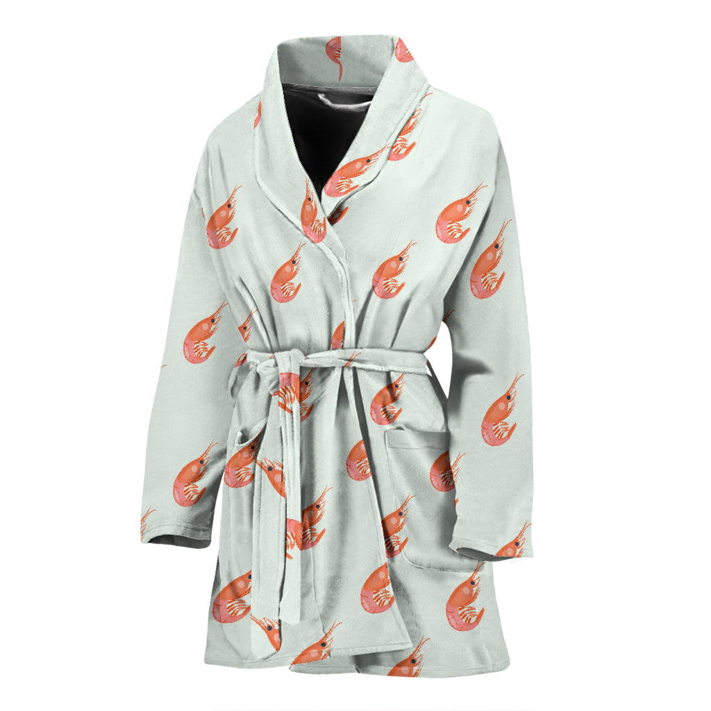 Shrimp Print Design LKS304 Women Bathrobe