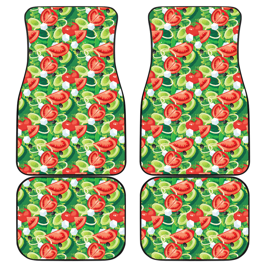 Vegan Salad Themed Design Print Car Floor Mats Front Back