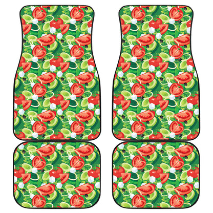 Vegan Salad Themed Design Print Car Floor Mats Front Back