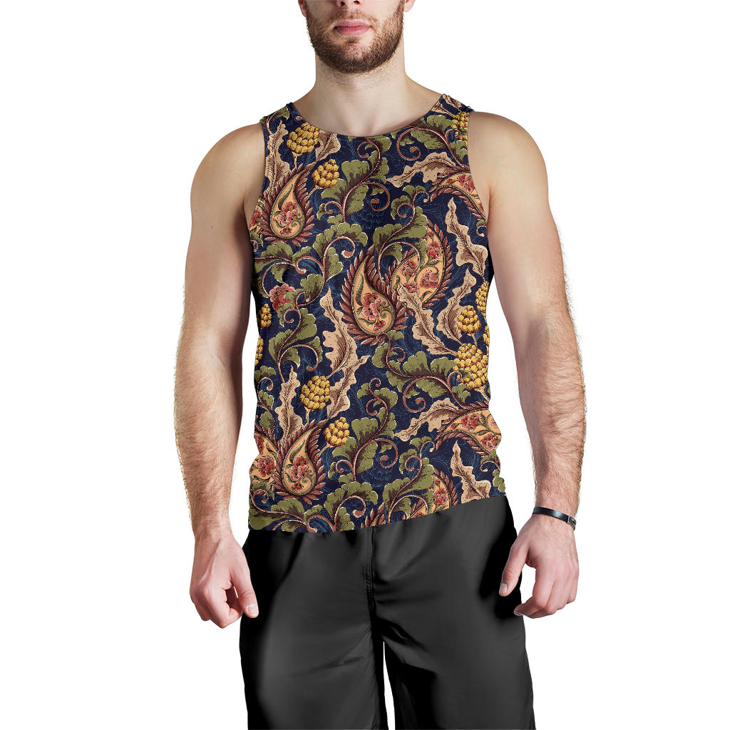 Floral Vintage Classic Print Men Tank Top