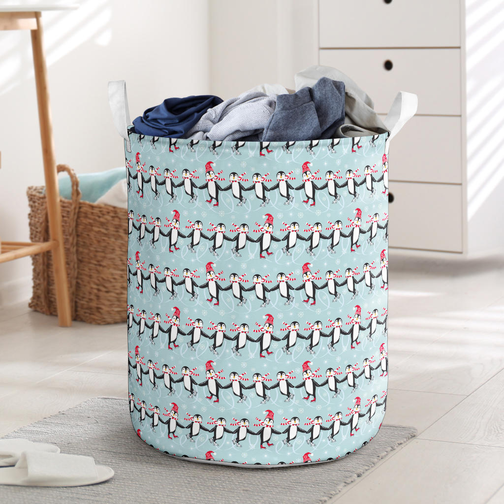 Penguin Sking Design Laundry Basket