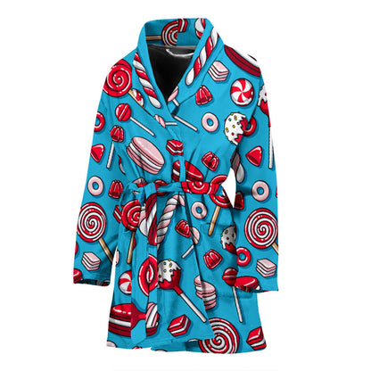 Candy Pattern Print Design 05 Women Bathrobe