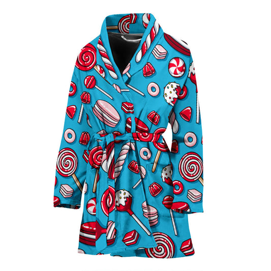 Candy Pattern Print Design 05 Women Bathrobe