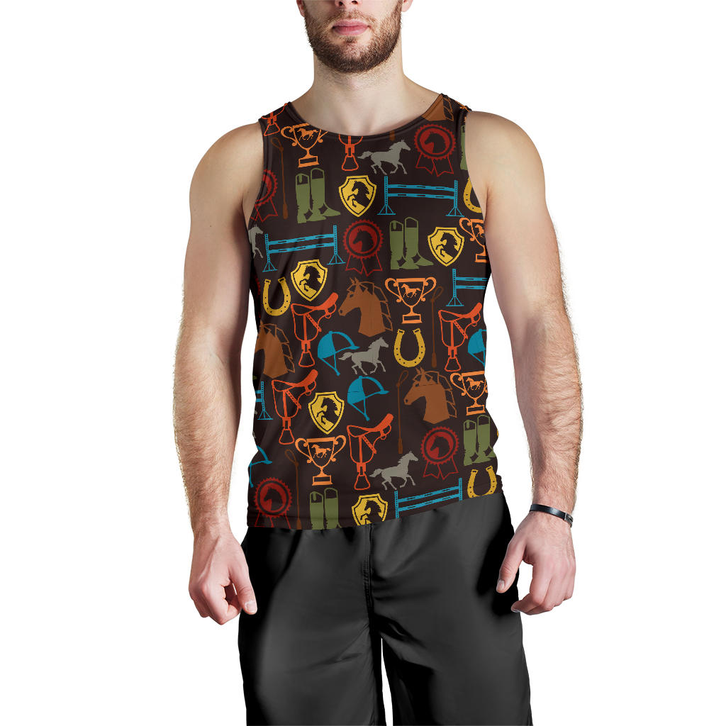 Equestrian Equipment Horse Colorful Men Tank Top