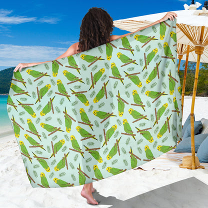 Budgerigar Pattern Print Design 04 Sarong Pareo Wrap
