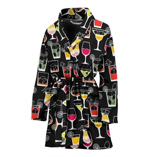 Cocktail Pattern Print Design 01 Women Bathrobe