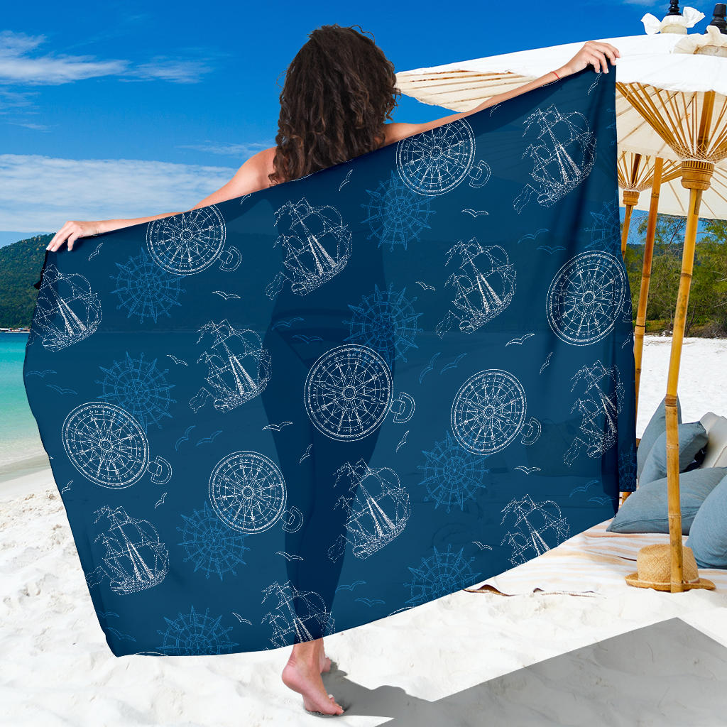 Nautical Pattern Print Design A04 Sarong Pareo Wrap