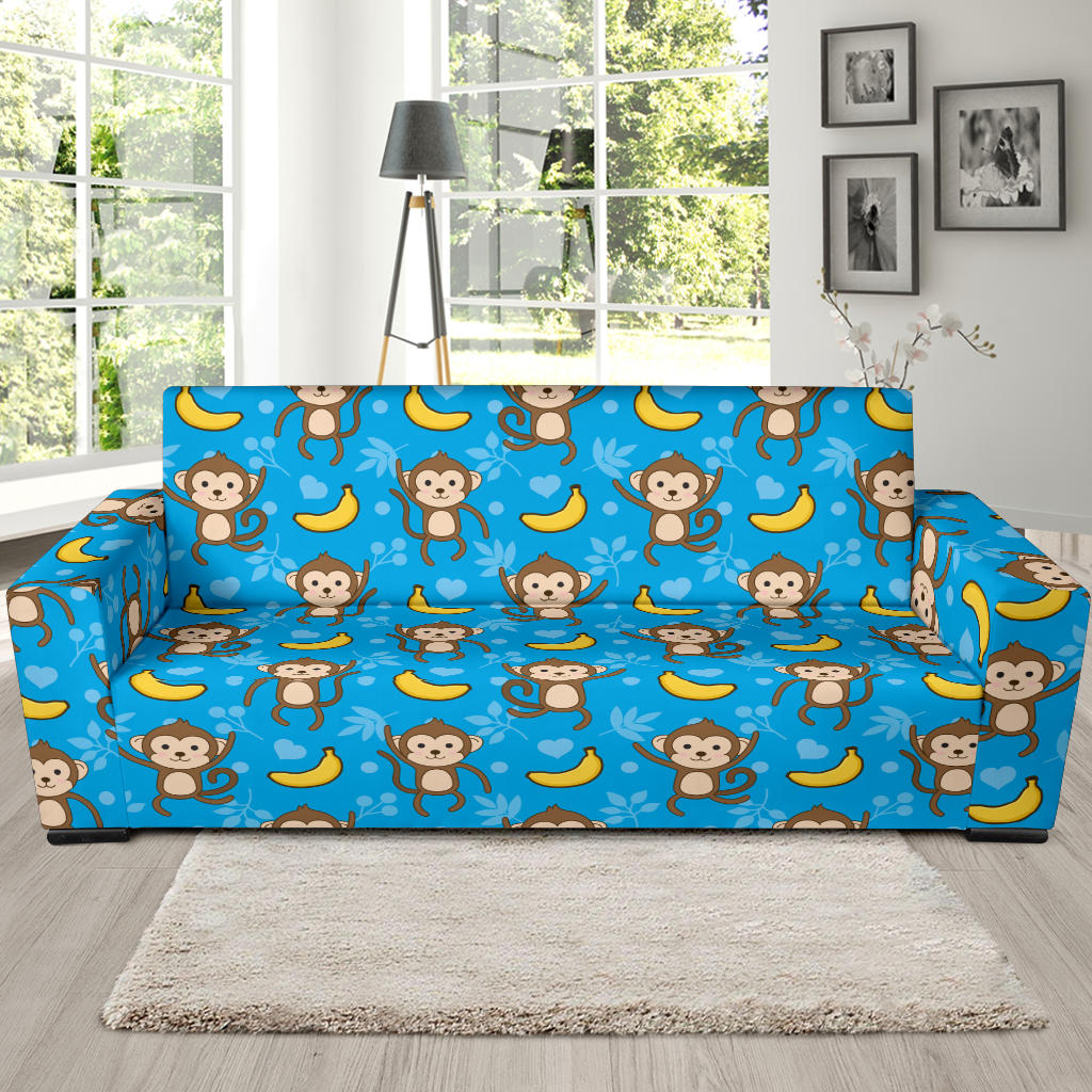 Monkey Pattern Print Design 05 Sofa Slipcover