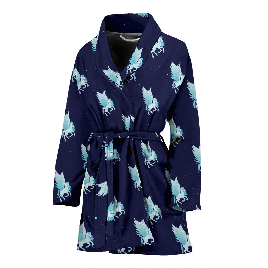 Pegasus Pattern Print Design 03 Women Bathrobe