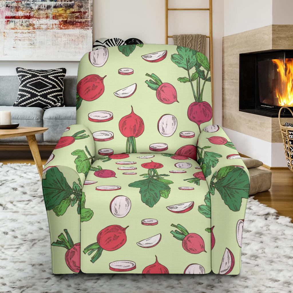 Radish Pattern Print Design A04 Recliner Slipcover with Pocket