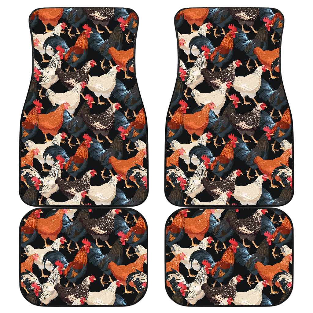 Chicken Print Pattern Car Floor Mats Front Back
