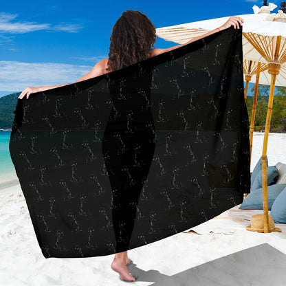 Black Cat Pattern Print Design 03 Sarong Pareo Wrap