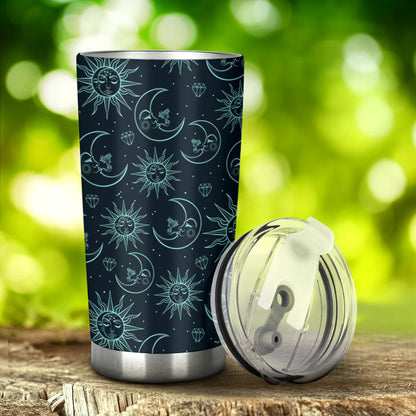 Sun Moon Magic Design Themed Print Tumbler