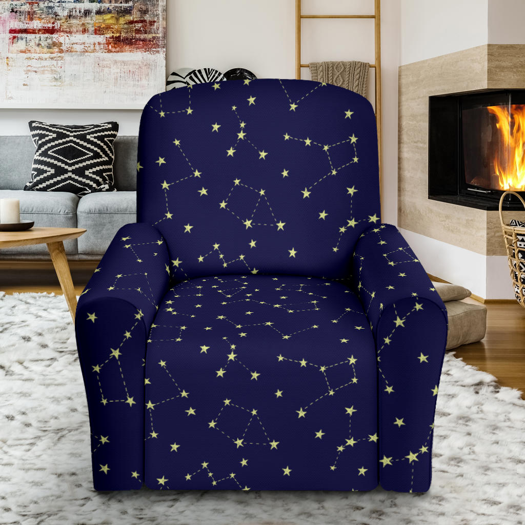 Constellation Pattern Print Design 02 Recliner Slipcover with Pocket