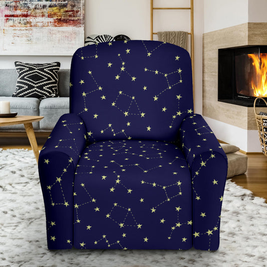Constellation Pattern Print Design 02 Recliner Slipcover with Pocket