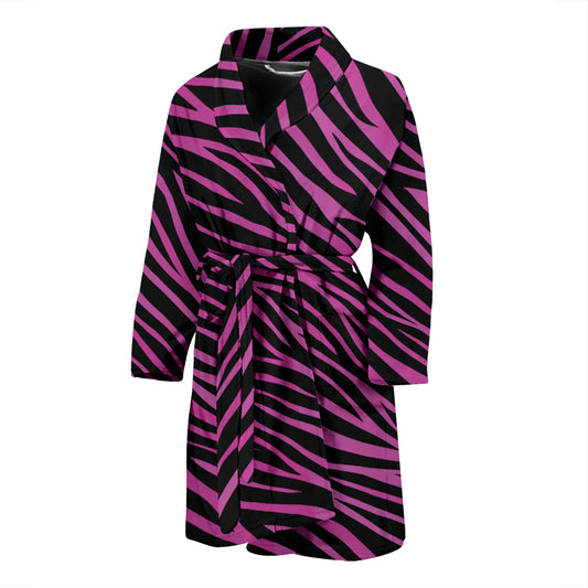 Zebra Pink Print Design LKS304 Men Bathrobe