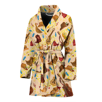 Western Lifestyle Print Design LKS303 Women Bathrobe