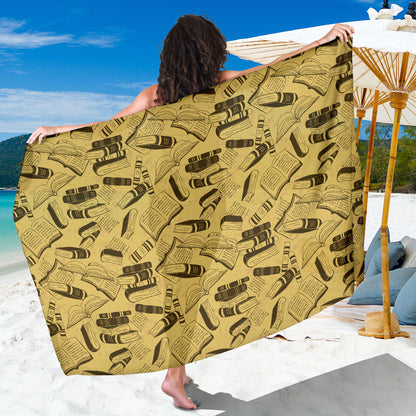 Book Pattern Print Design 02 Sarong Pareo Wrap
